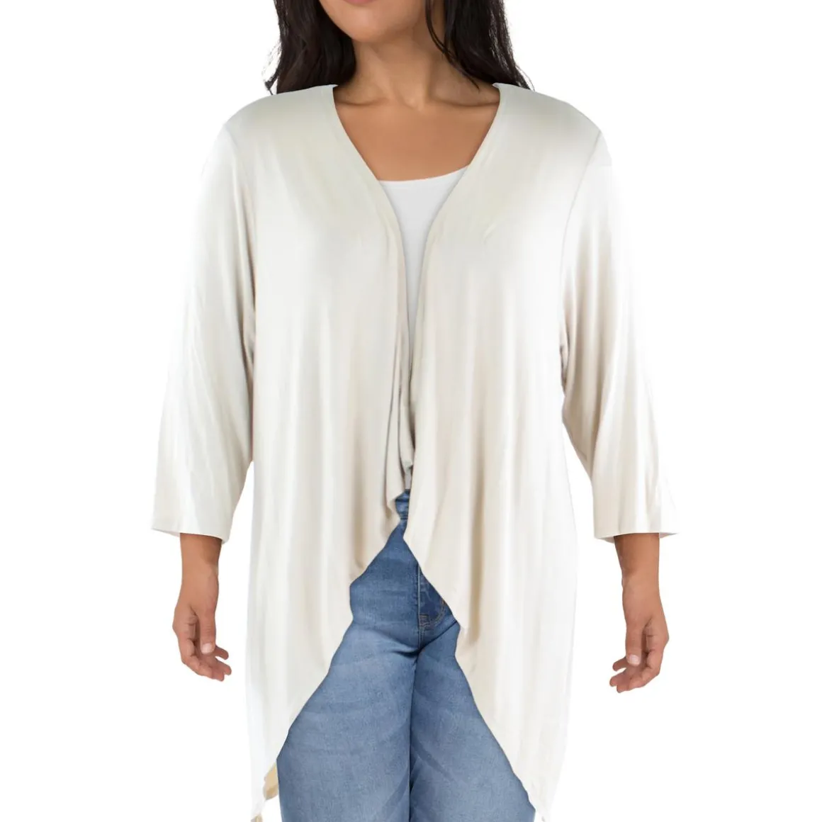 3/4 Sleeve Cardigan Open-Front Blazer