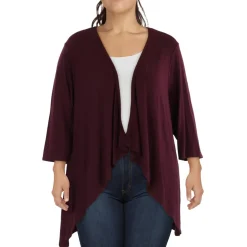 3/4 Sleeve Cardigan Open-Front Blazer