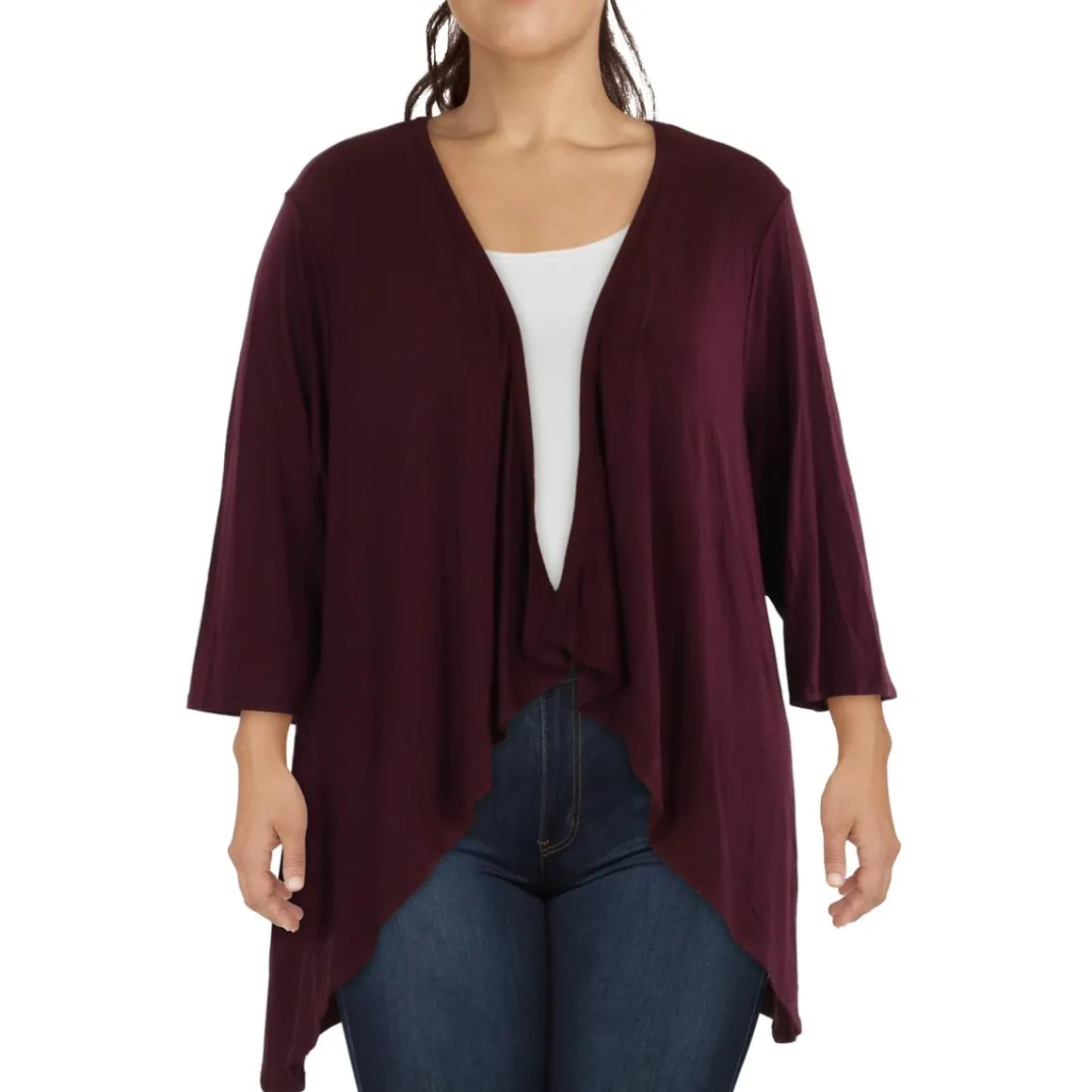 3/4 Sleeve Cardigan Open-Front Blazer