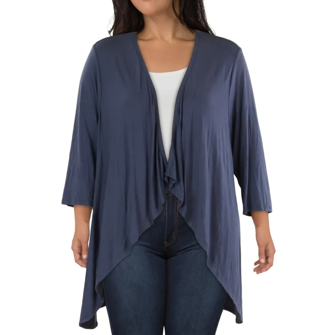 3/4 Sleeve Cardigan Open-Front Blazer