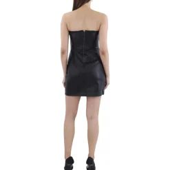 Above Knee Faux Leather Mini Dress