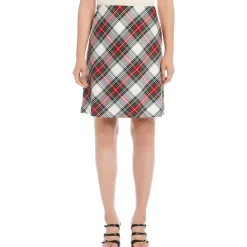 Above Knee Plaid Pencil Skirt