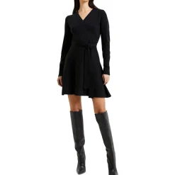 Above Knee Surplice Sweaterdress