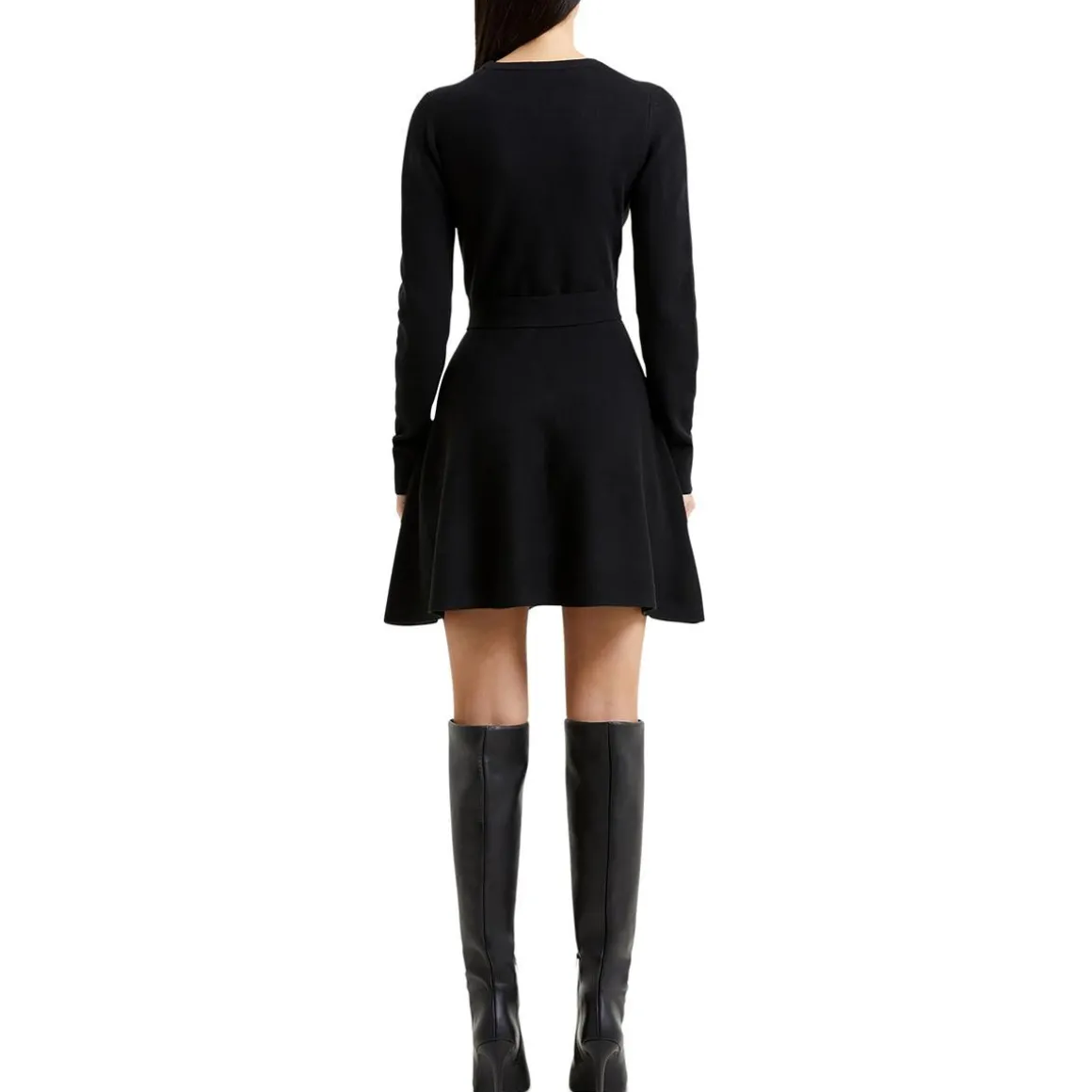 Above Knee Surplice Sweaterdress