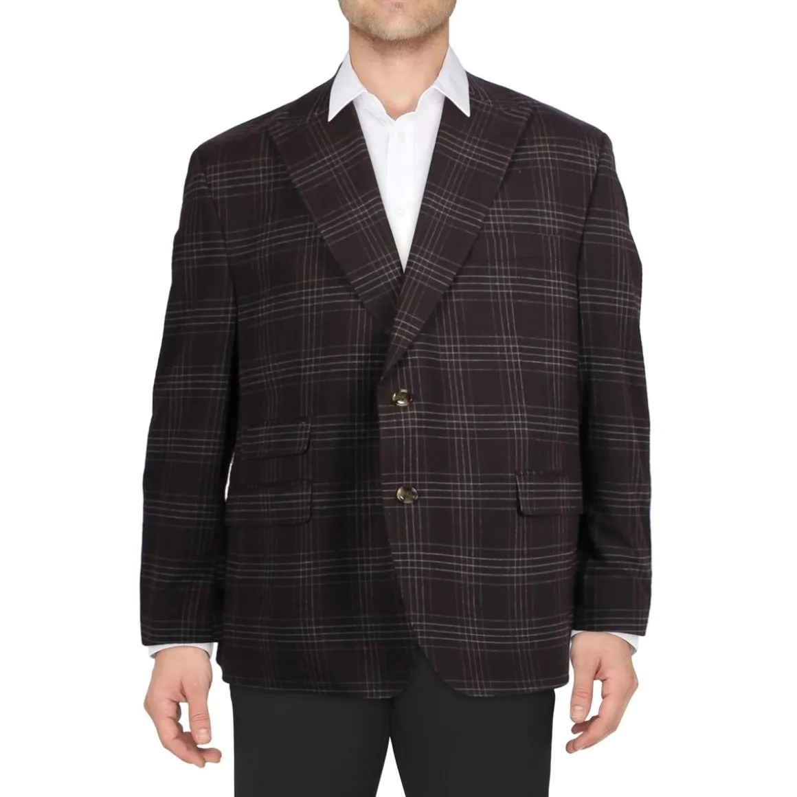 Acontour Plaid Two-Button Blazer