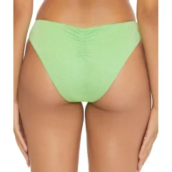 Adela Shirred Metallic Swim Bottom Separates