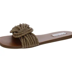 Adore Rhinestone Knot-Front Slide Sandals