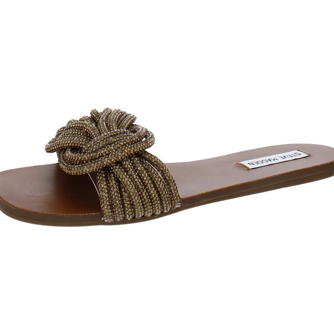 Adore Rhinestone Knot-Front Slide Sandals