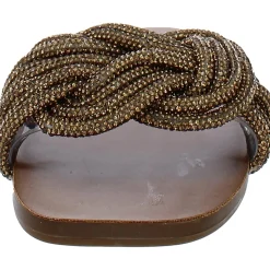 Adore Rhinestone Knot-Front Slide Sandals