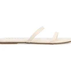 Adyrae Faux Leather Slip On Slide Sandals