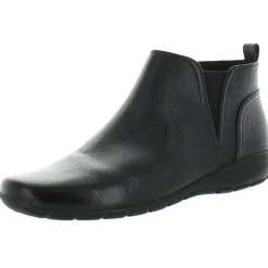 Aerial Leather Low Heel Ankle Boots