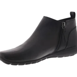 Aerial Leather Low Heel Ankle Boots