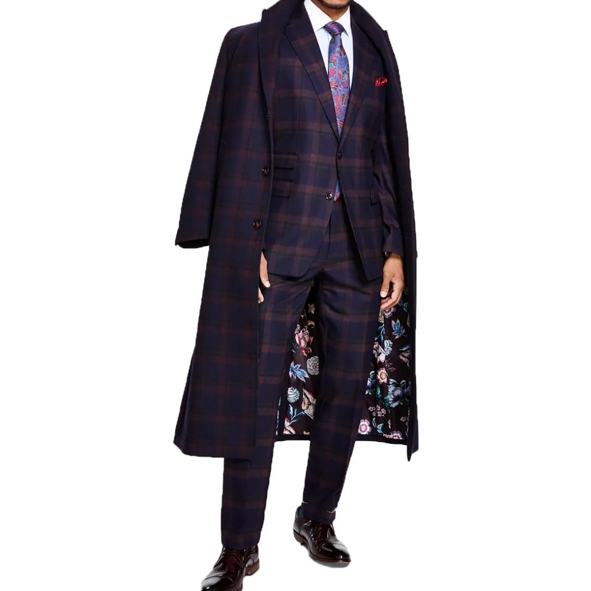 Agoldie Plaid Wool Overcoat