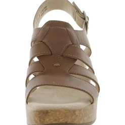 Aki Faux Leather Peep-Toe Platform Sandals