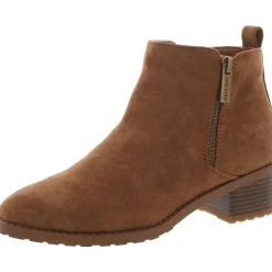 AKSAKARA Double Zipper Faux Suede Ankle Boots