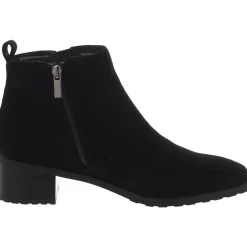 AKSAKARA Double Zipper Faux Suede Ankle Boots
