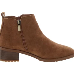 AKSAKARA Double Zipper Faux Suede Ankle Boots