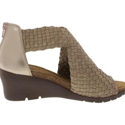 Alesha Memory Foam Leather Wedge Sandals