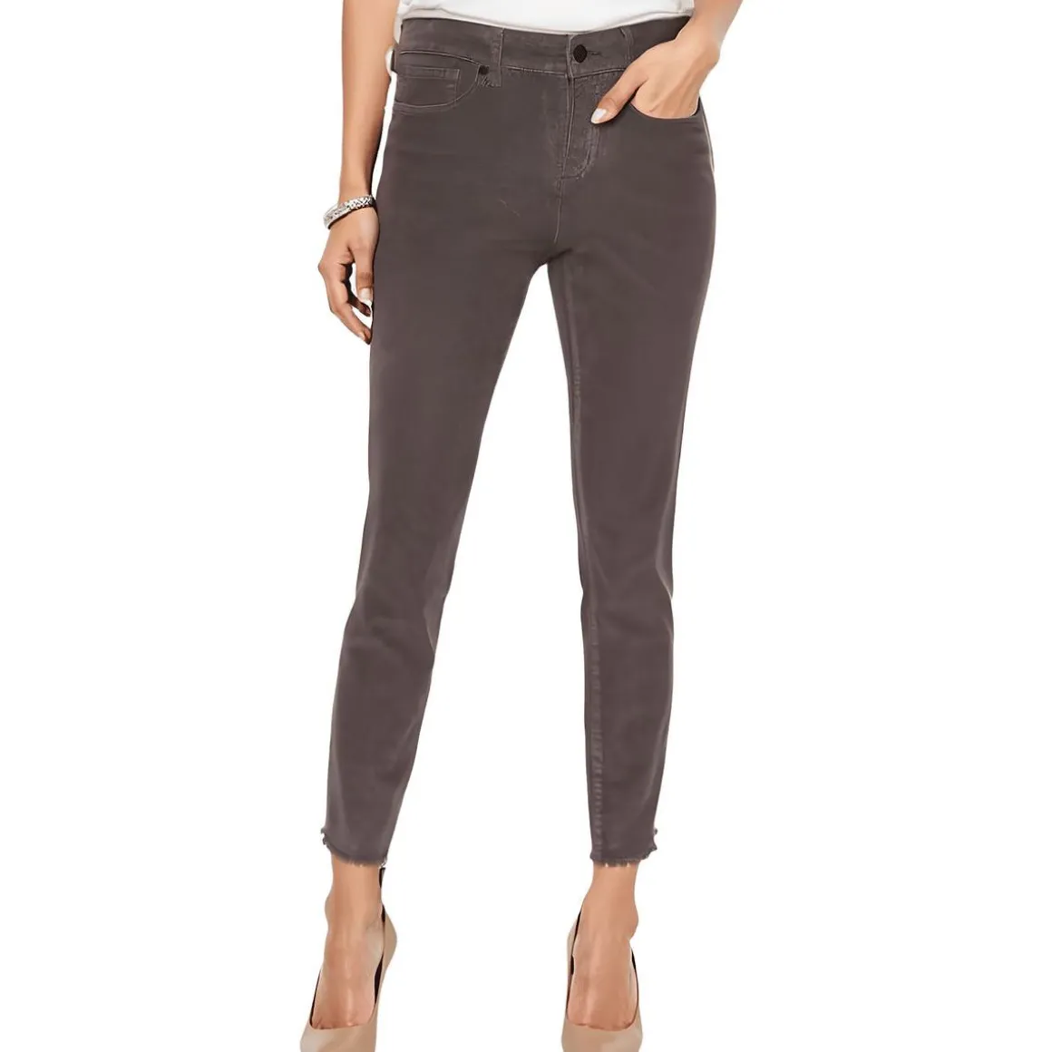 Alina Frayed Hem Corduroy Ankle Pants