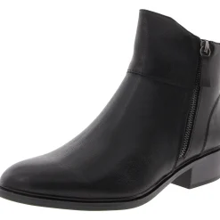 Alona Double Zipper Faux Leather Ankle Boots