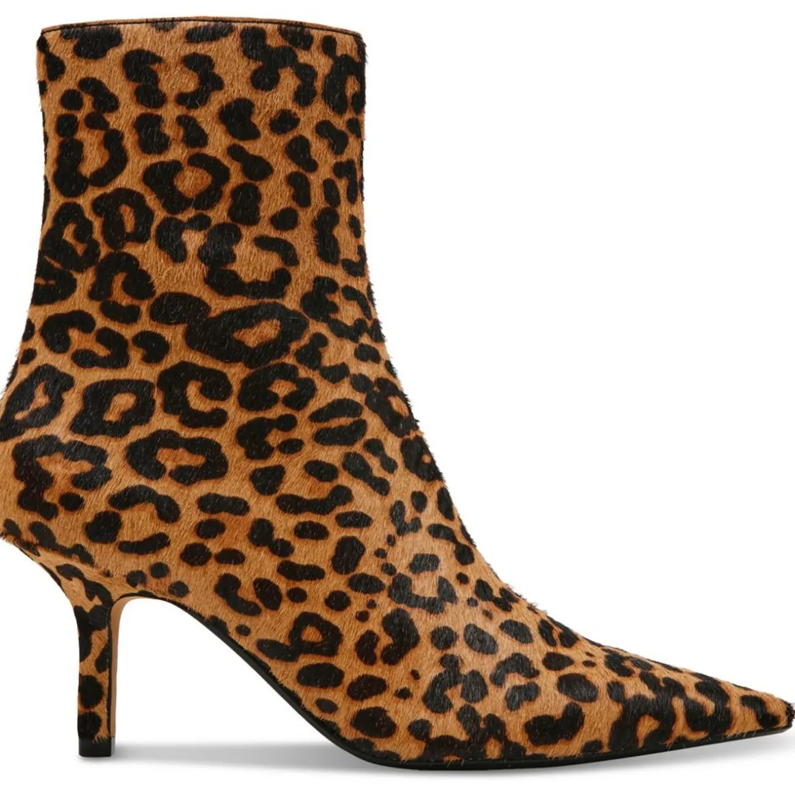 Alston-L Zipper Calf Hair Ankle Boots