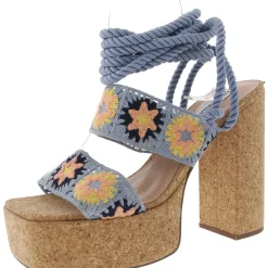 Amabella Mixed Media Knit Platform Sandals
