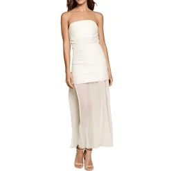 Amara Strapless Mixed Media Maxi Dress
