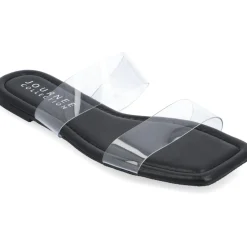 Amata Faux Leather Transparent Slide Sandals