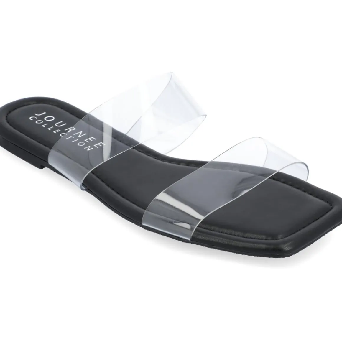 Amata Faux Leather Transparent Slide Sandals