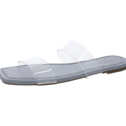 Amata Faux Leather Transparent Slide Sandals
