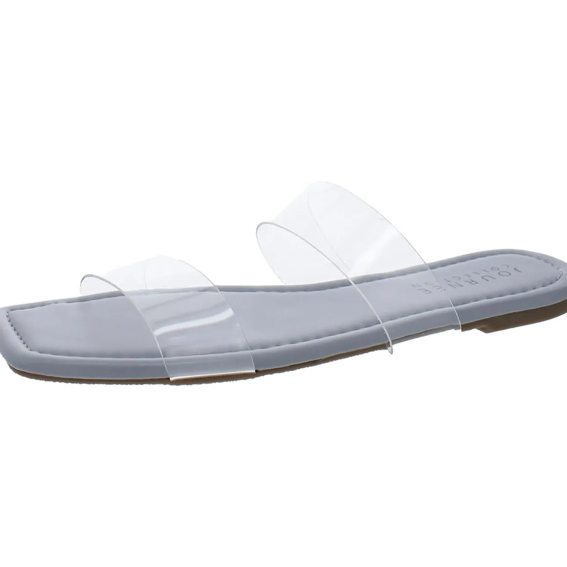 Amata Faux Leather Transparent Slide Sandals