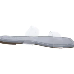 Amata Faux Leather Transparent Slide Sandals