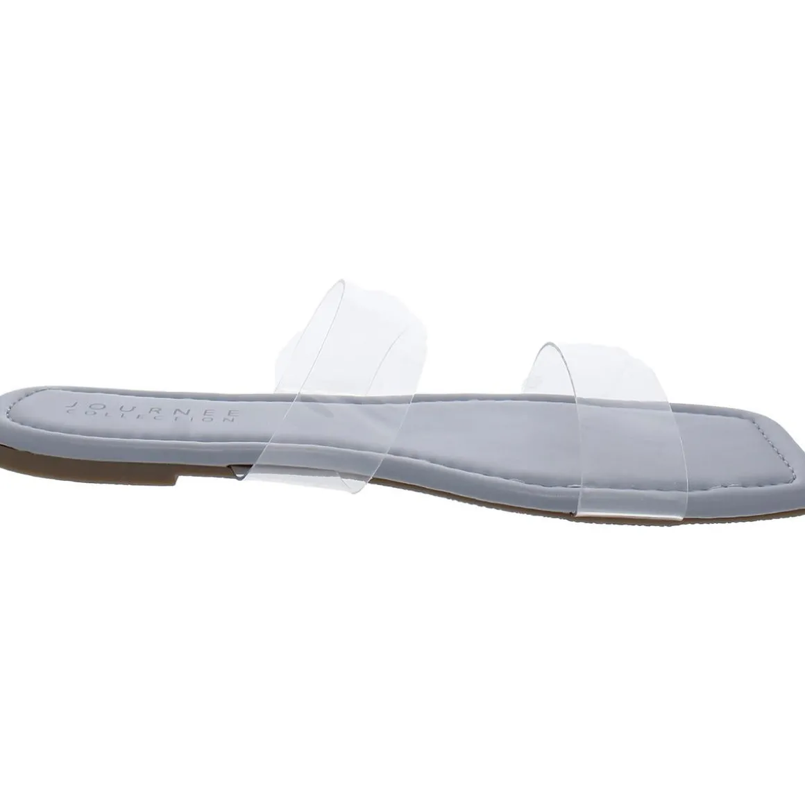 Amata Faux Leather Transparent Slide Sandals