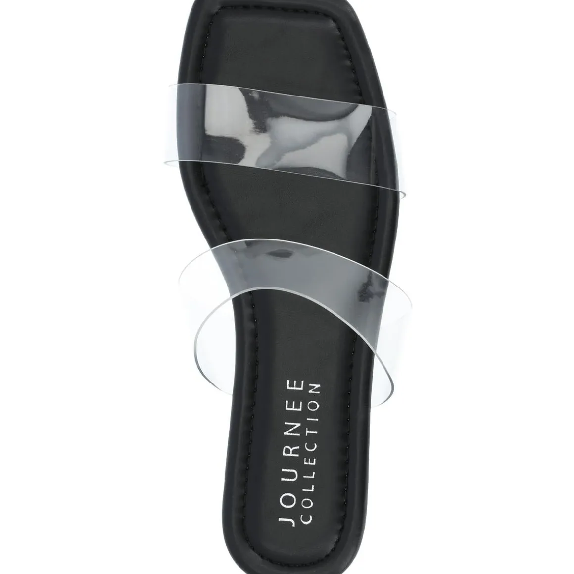 Amata Faux Leather Transparent Slide Sandals