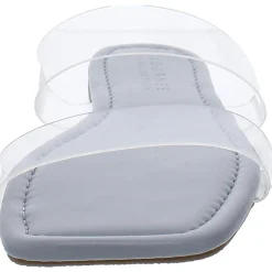 Amata Faux Leather Transparent Slide Sandals