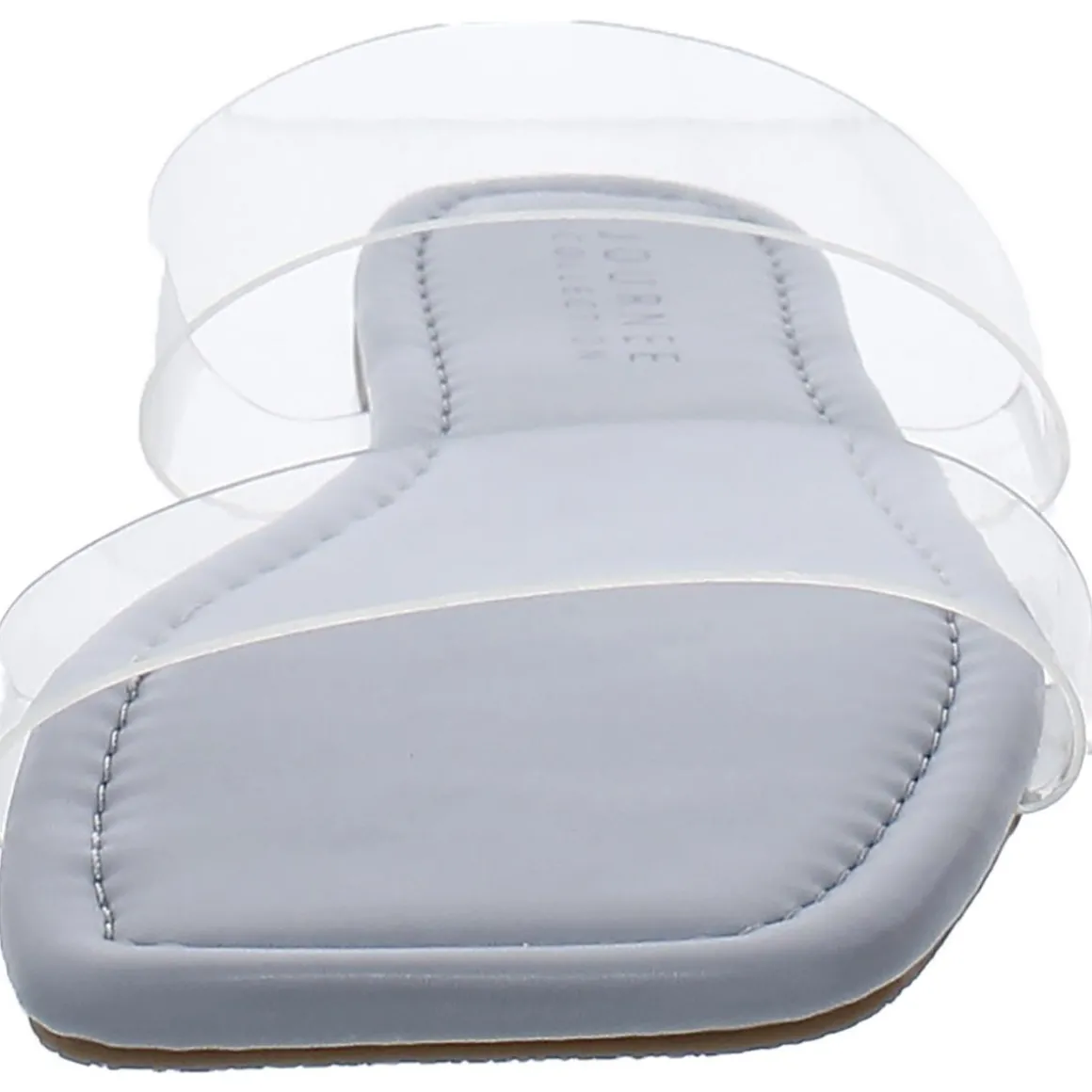 Amata Faux Leather Transparent Slide Sandals