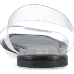 Amata Faux Leather Transparent Slide Sandals