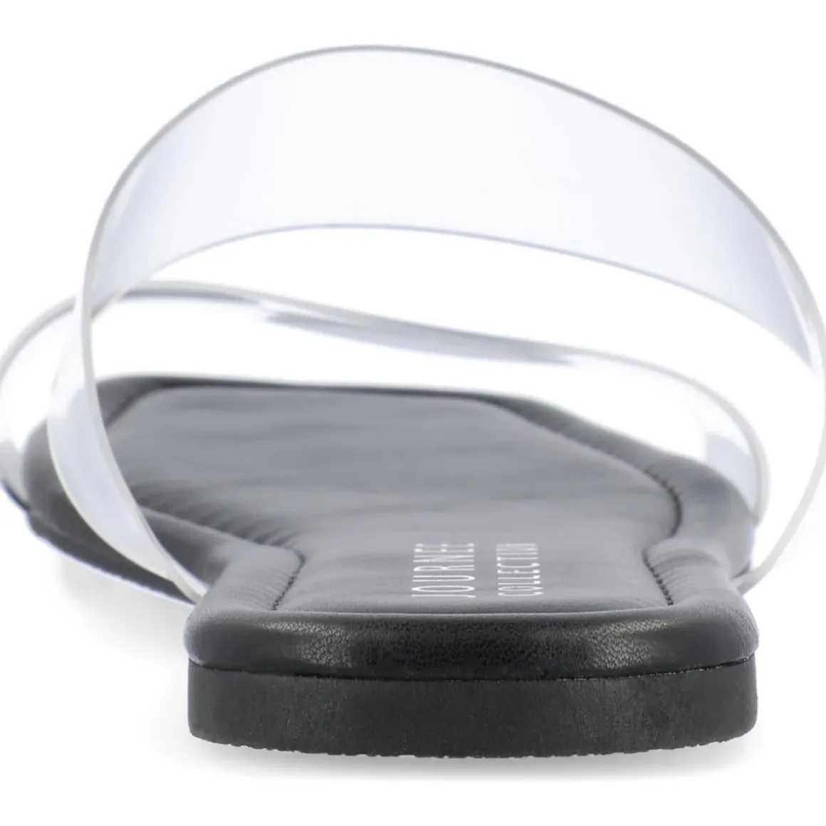 Amata Faux Leather Transparent Slide Sandals