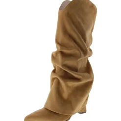 AMAZIN 2 Faux Suede Pointed Toe Knee-High Boots