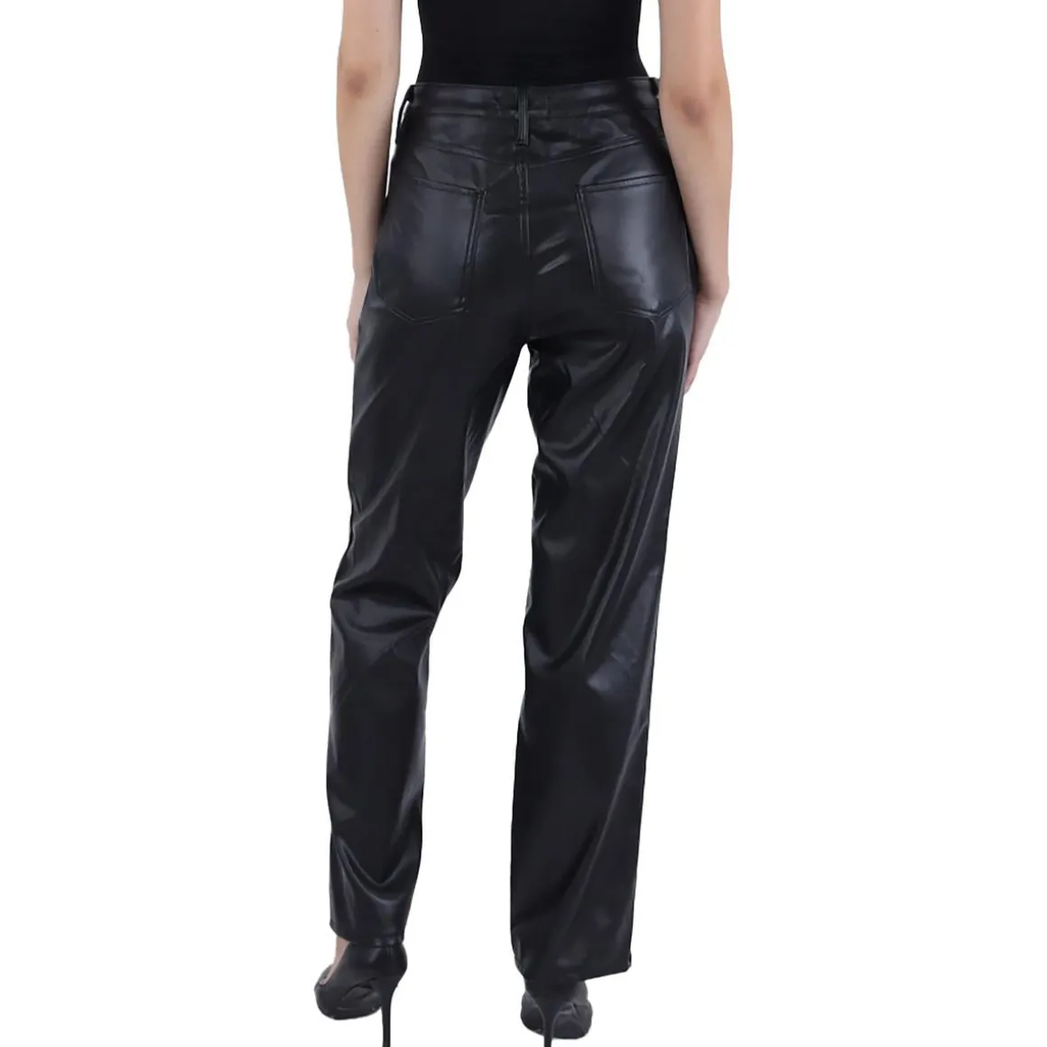 Amber Faux Leather High Rise Wide Leg Pants