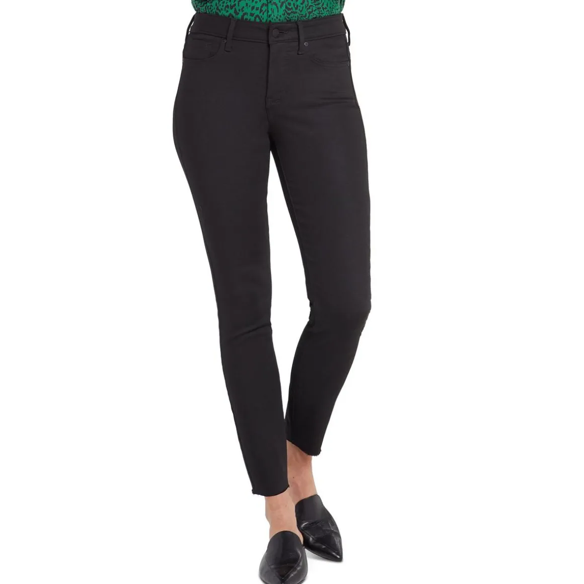 Ami Mid-Rise Frayed Hem Skinny Jeans