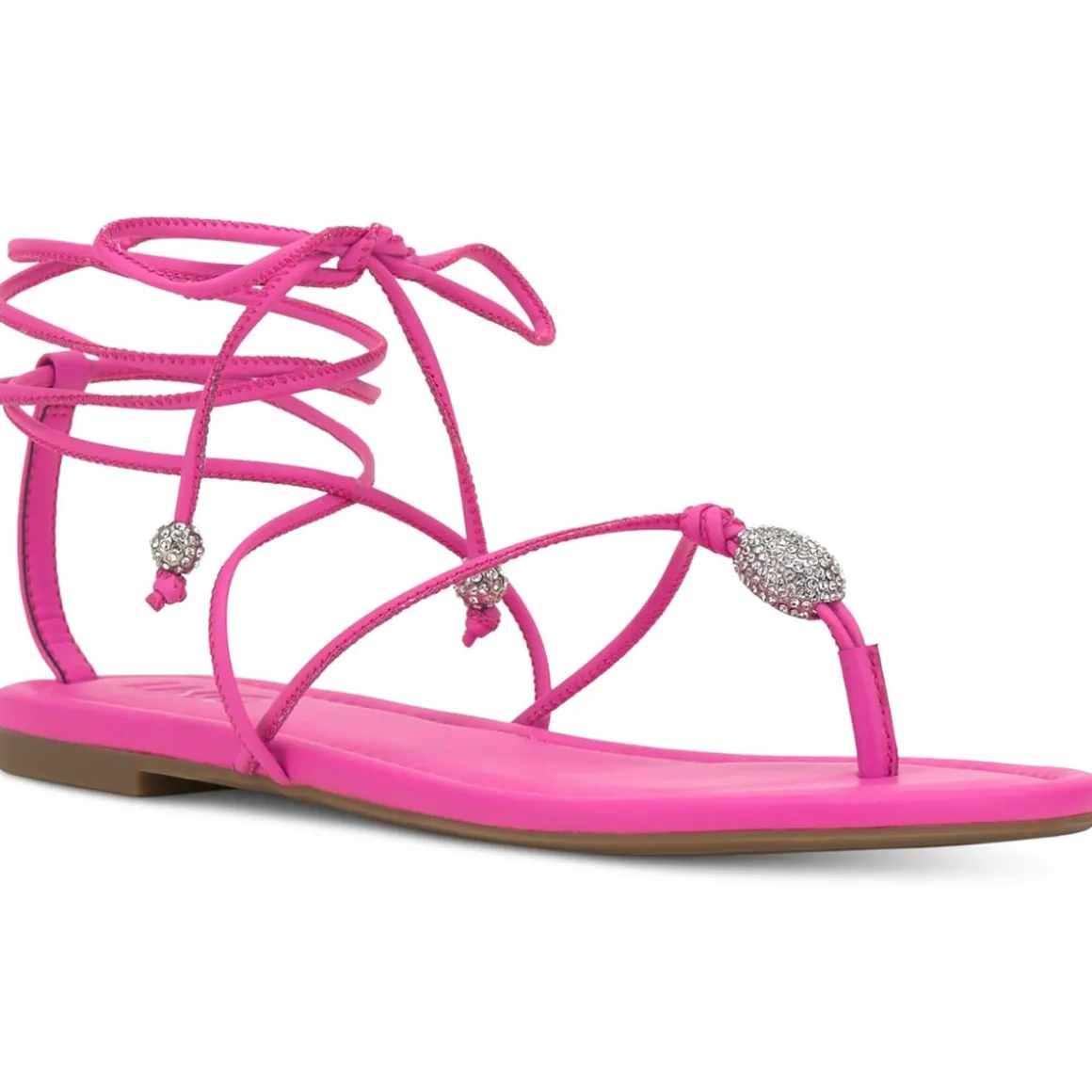 Amille Faux Leather Ankle Tie Strappy Sandals