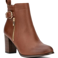 Angie Zipper Faux Leather Booties