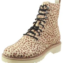 Animal Print Calf Hair Combat & Lace-Up Boots