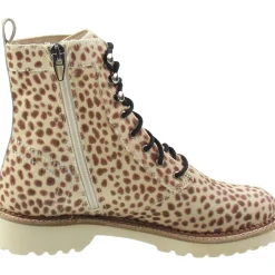 Animal Print Calf Hair Combat & Lace-Up Boots
