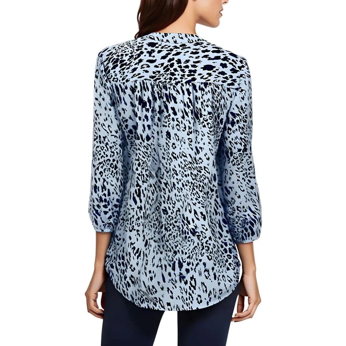 Animal Print Chiffon Tunic Top