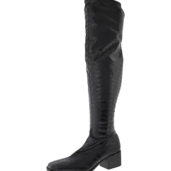 Animal Print Faux Leather Knee-High Boots