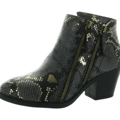 Animal Print Faux Leather Ankle Boots