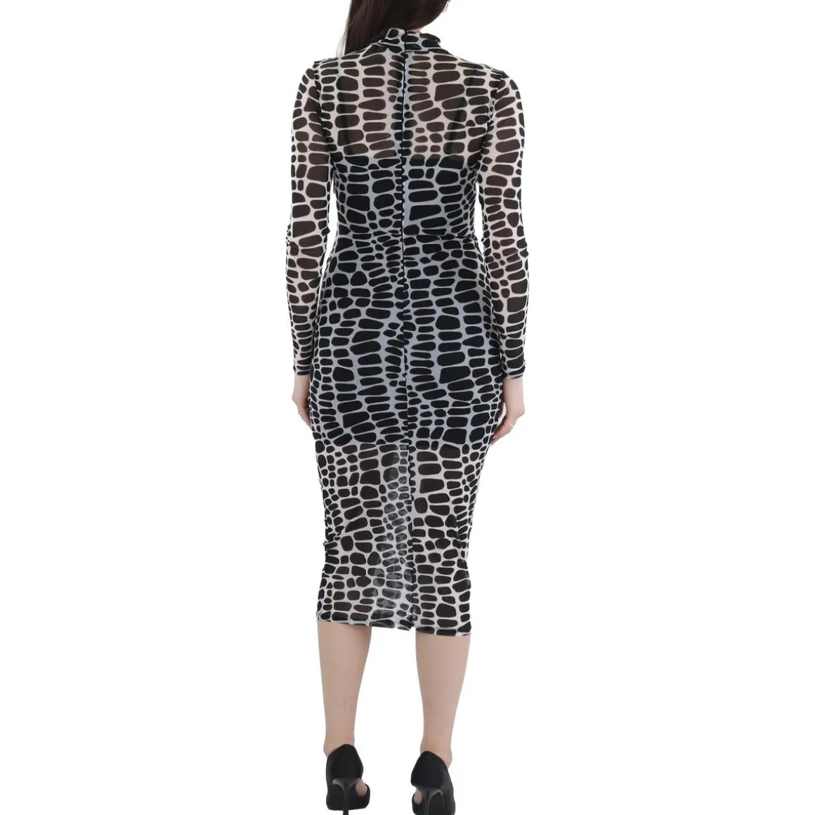 Animal Print Nylon Bodycon Dress