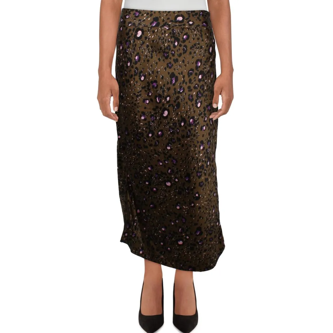 Animal Print Side Slit Pencil Skirt